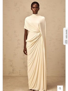 Miss Rosier Fenella Asymmetrical Draped Cape & Dress Matching Set